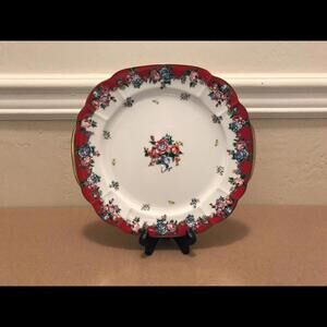 Kenzo Paris By Aito Made in Japan Porcelain Plate With Flowers Gold Rim